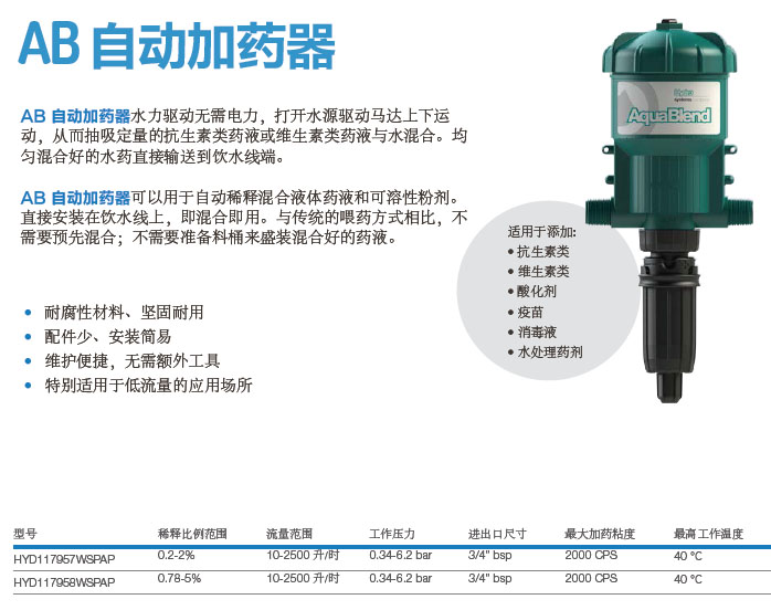 AB加药器简介